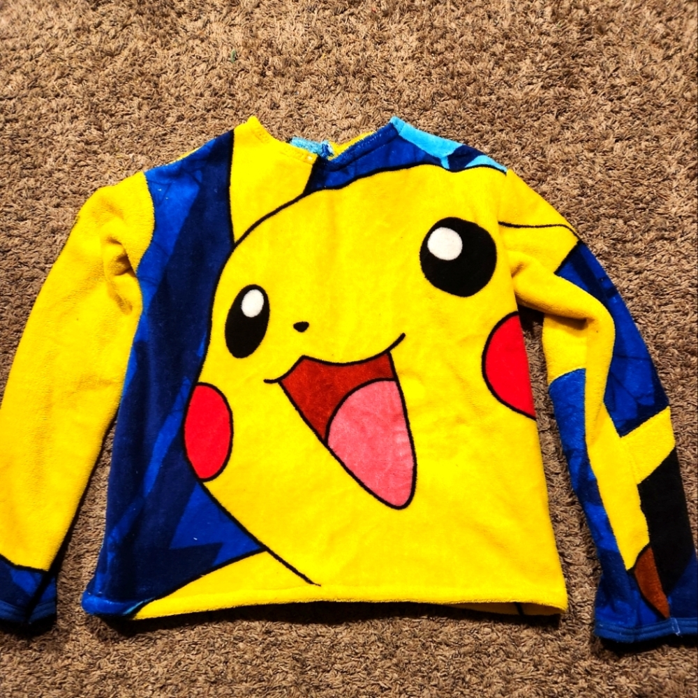 Upcycled Pokemon Pikachu Blanket Shirt - One of a Kind!